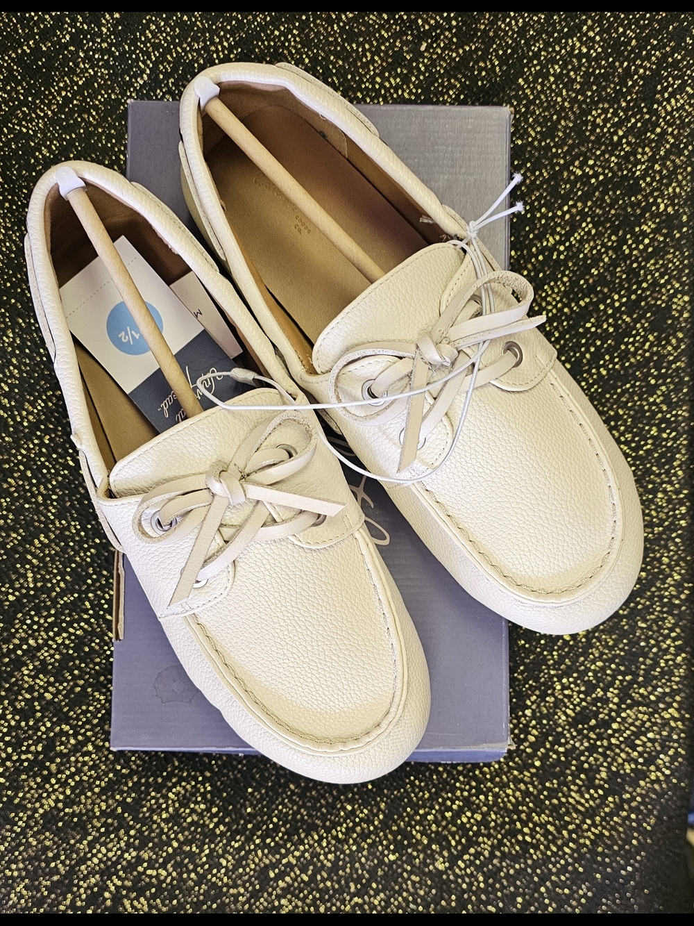 Target Women's Cream Pebbled Leather Moccasins